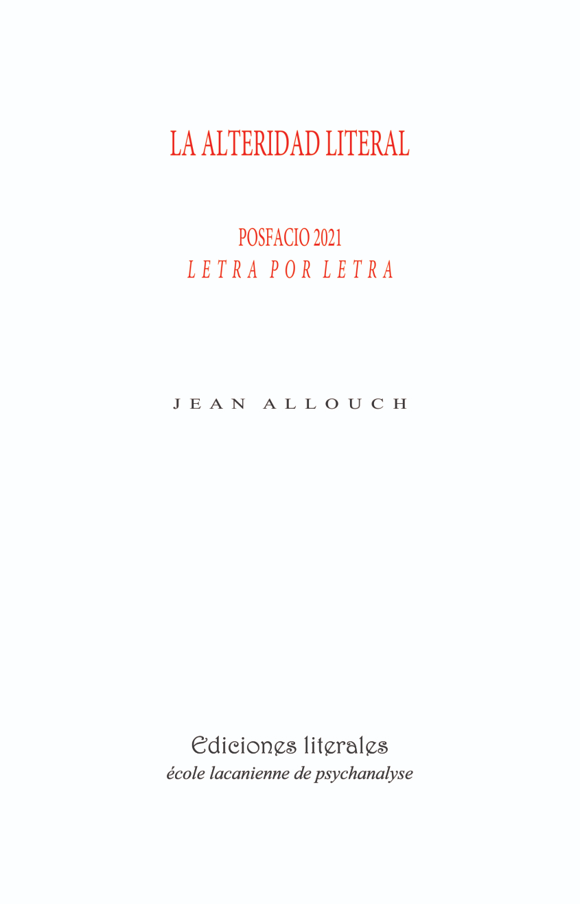 la alteridad literal